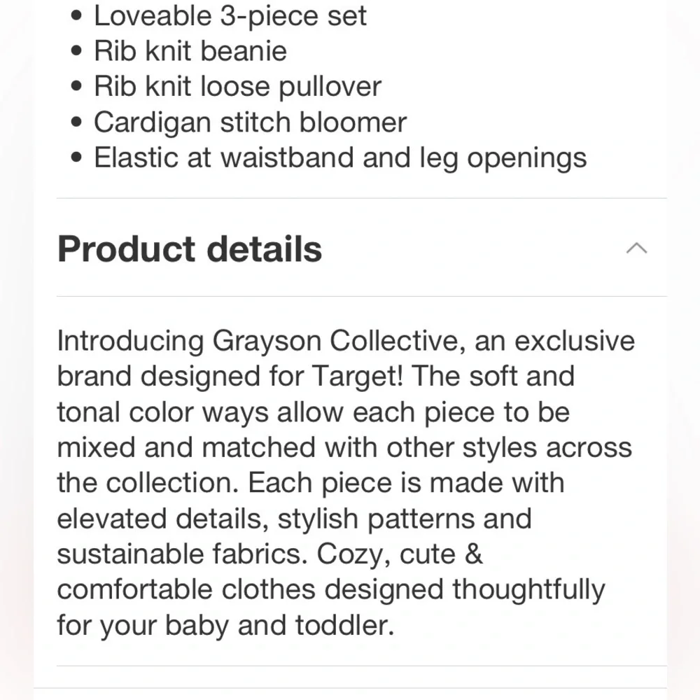 Grayson Collective Baby Girls' Beanie & Sweater Set - Pink/Brown 0-3M new
